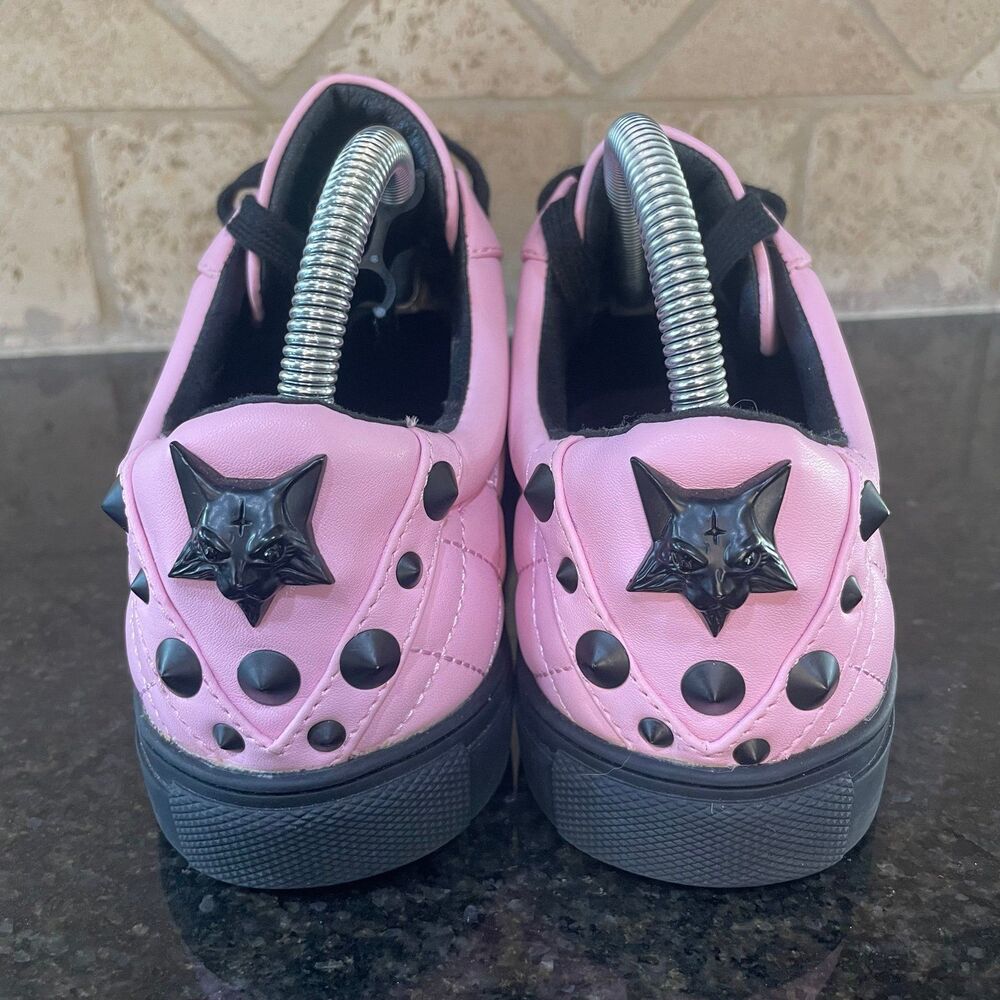 Pink Studded Women's Platform Sneakers
